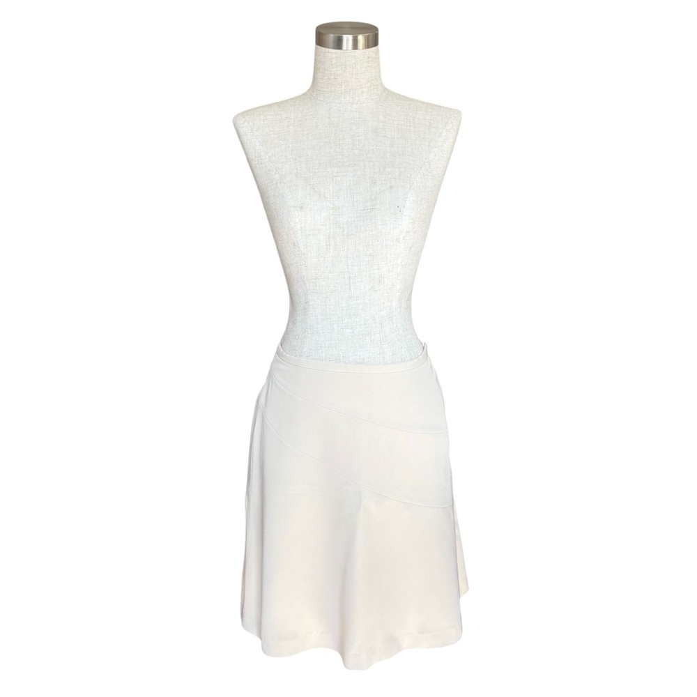 Thomo City Beige Flared Mini Skirt